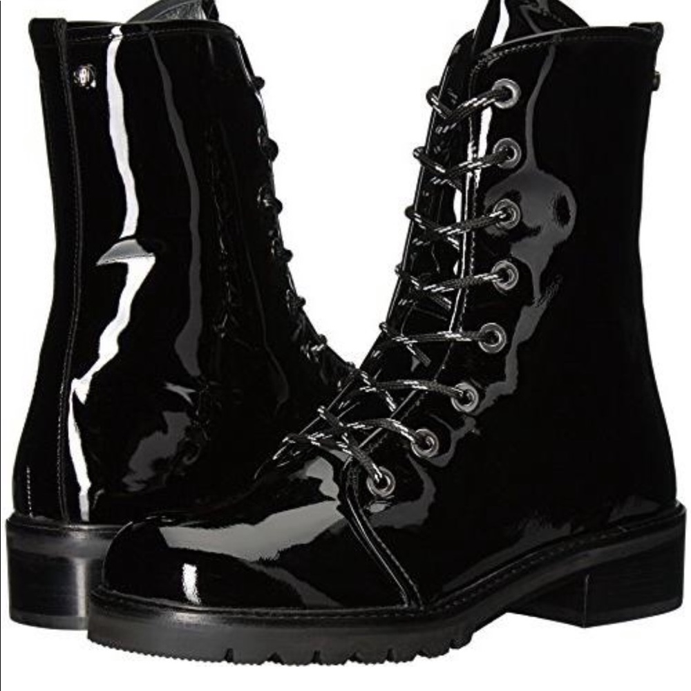 Stuart Weitzman Metermaid Boots in Black Patent